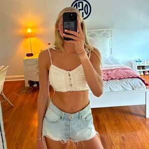 Princess Polly White Crop Top